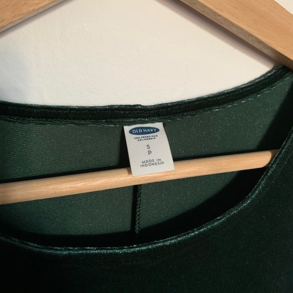 Old Navy women's forest green velvet tank swing midi dress, size small, like new - Picture 3 of 4